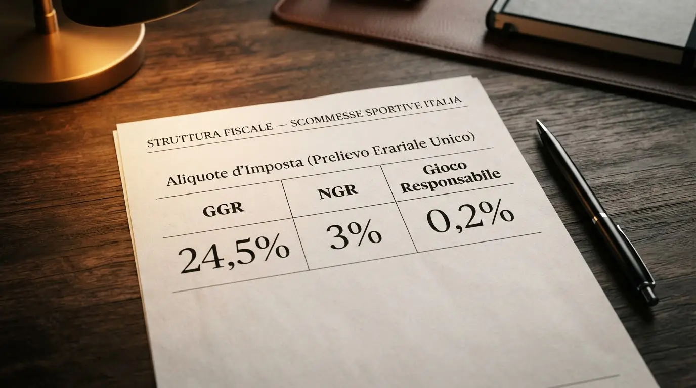 Struttura fiscale dei concessionari ADM con prelievi su GGR, NGR e gioco responsabile