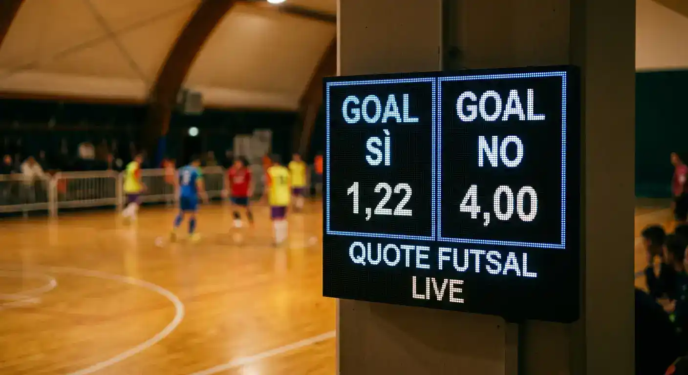 Mercato Goal No Goal sul palinsesto di una partita di calcio a 5