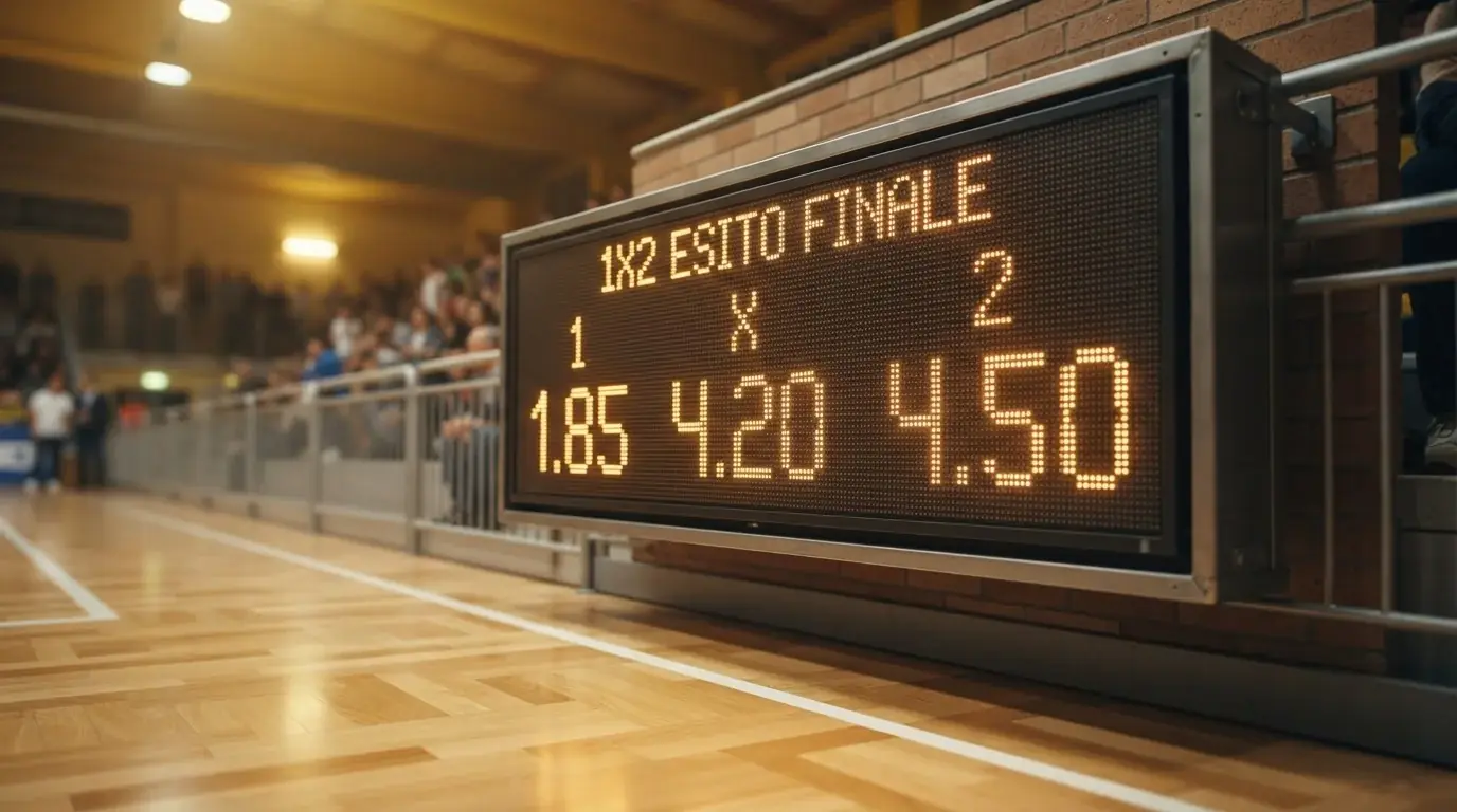 Quote 1X2 ed esito finale del palinsesto futsal sui bookmaker italiani