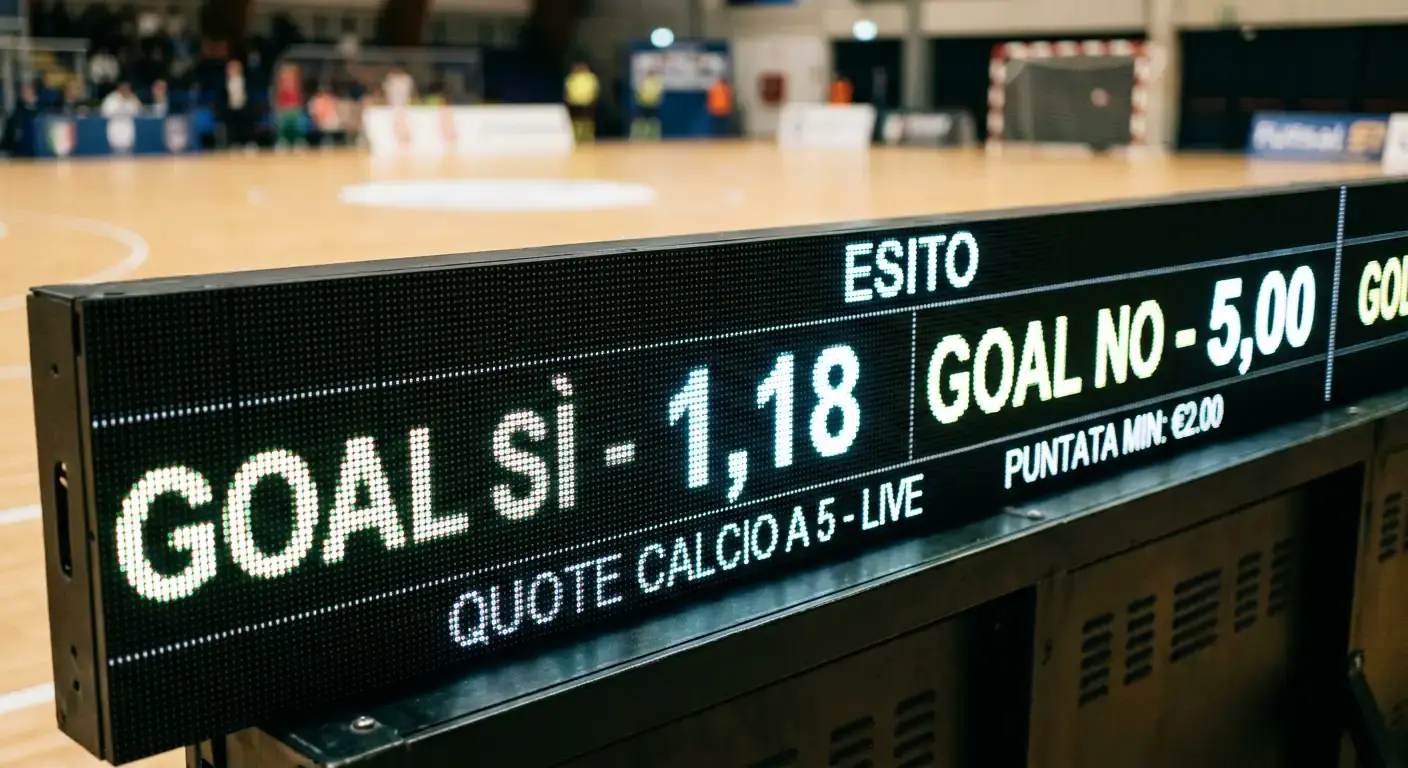 Tabellone con quote molto basse sul mercato Goal di calcio a 5